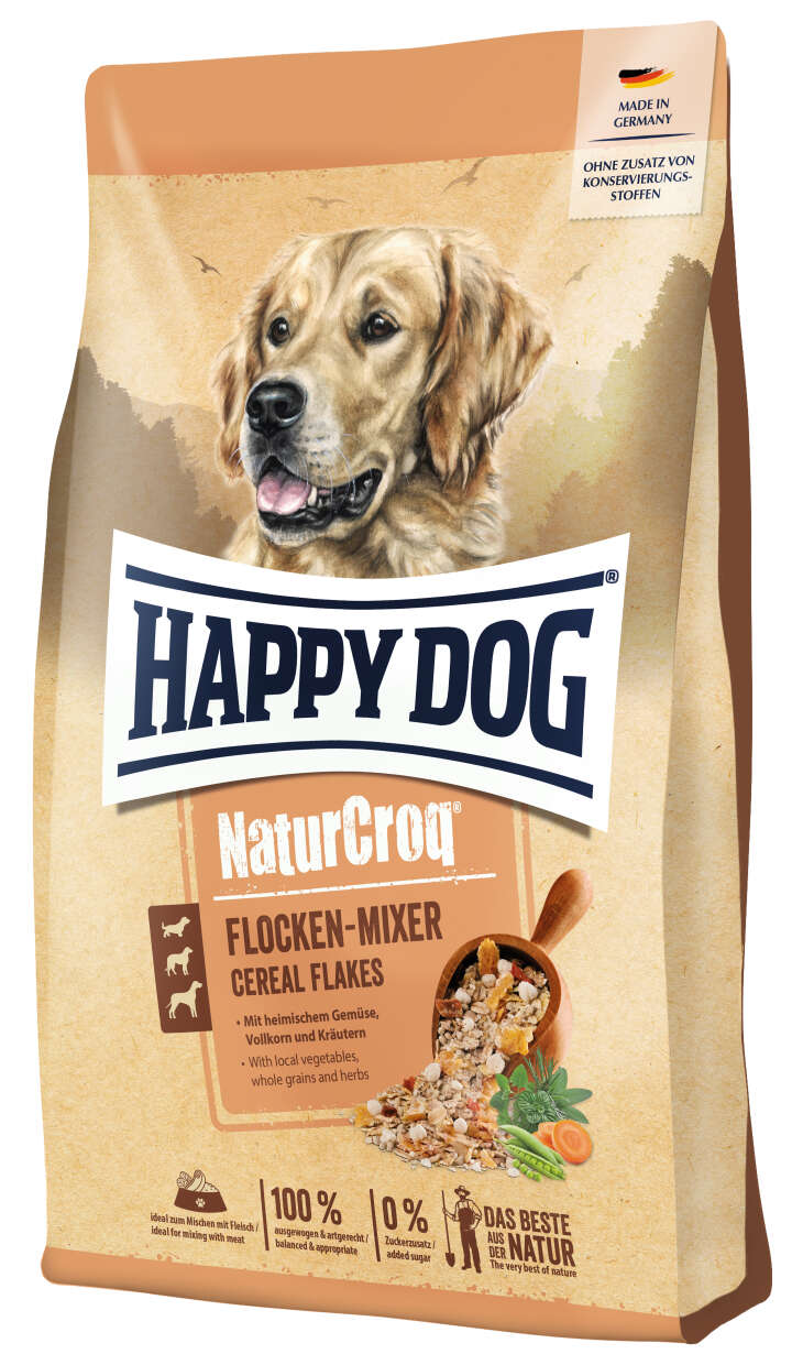 HAPPY DOG Hunde-Trockenfutter NaturCroq Flocken-Mixer